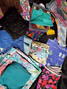 lot 296 image: Assorted Fabric Lot - Various Colors & Patterns