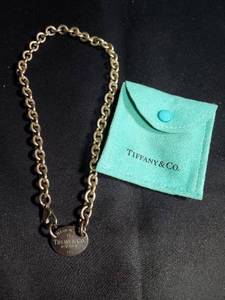 lot 307 image: Tiffany & Co. Sterling Silver Chain Necklace with Pouch
