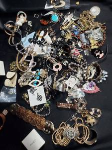 lot 320 image: Lot of Assorted Costume Jewelry Necklaces, Bracelets, Earrings, and More