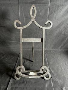 lot 541 image: Decorative Iron Stand, Amber Glass Bottle, Decorative Knob Lot & Small Football