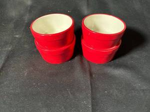 lot 570 image: Set of 4 Red Ceramic Ramekins
