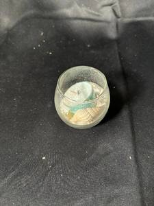 lot 582 image: Lot of Decorative Glass Items - Candle Holders, Vase, and Sea Shell Display