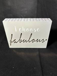lot 586 image: Inspirational Decorative Wooden Block Trio
