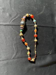 lot 737 image: Lot of Beaded Necklaces and Capiz Shell Pendant Hanging Lamp