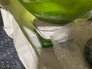 lot 607 image: Assorted Glass Decorative Pieces with Green Glass Bowl