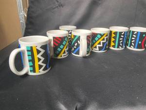 lot 685 image: Colorful Geometric and Branded Coffee Mug Lot - Set of 10