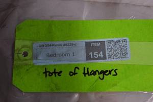 lot 70 image: Assorted Plastic and Metal Clothes Hangers - Large Tote