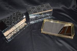lot 87 image: Elegant Mirrored Jewelry Box Set with Matching Vanity Tray