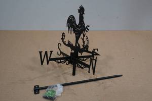 lot 172 image: Laser Cut Metal Rooster Weather Vane