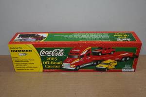 lot 207 image: Coca-Cola 2003 Off-Road Carrier and 2 Hummer H2 Friction Powered Cars