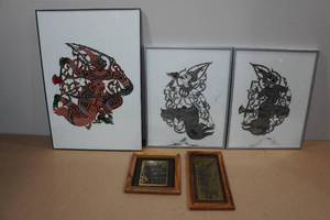 lot 217 image: Assorted Art Work -Framed Shadow Puppet Charcoal Art