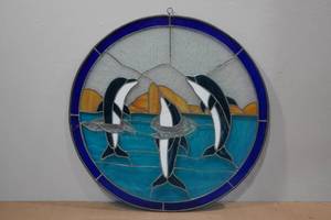 lot 230 image: Handmade Leaded Glass Round Window
