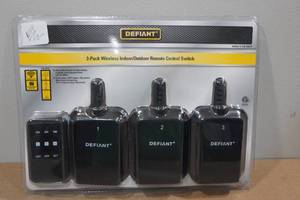 lot 241 image: Defiant 3-Pack Wireless IndoorOutdoor Remote Control Switch