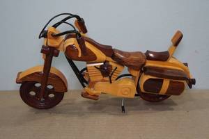 lot 252 image: Hand Carved Wood Motorcycle