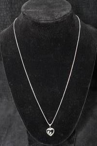 lot 282 image: Sterling Silver Heart Pendant with Chain