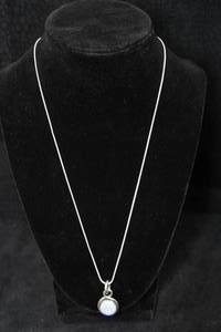 lot 291 image: Sterling Silver Opal Pendant with Serpentine Chain