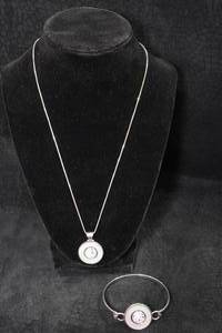 lot 307 image: Modern Sterling Silver Necklace and Bracelet Set