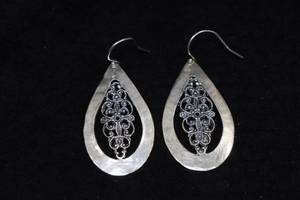 lot 310 image: Large Sterling Silver Dangle Earrings