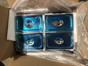 lot 44 image: VEVOR 6 in. Deep Commercial Food Warmer 4 x 14GN 4-Pan Stainless Steel Bain Marie Steam Table 14.8 Qt. 1500Watt    Customer Returns See Pictures