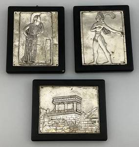 Misc. Vintage Miniature 950 Fine Silver Plagues 1 Dated 1868