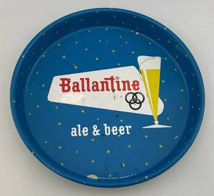 Vintage BALLANTINE ALE &amp BEER Two Sided Metal Serving Tray