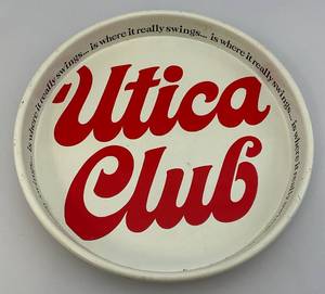 Vintage UTICA CLUB Two Sided Metal Serving Tray