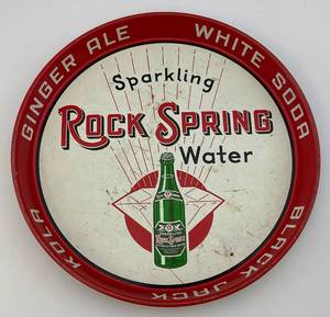 Vintage ROCK SPRING WATER  Metal Serving Tray