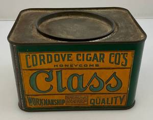 Vintage Cordove Cigar Cos Honeycomb Class Tobacco Tin