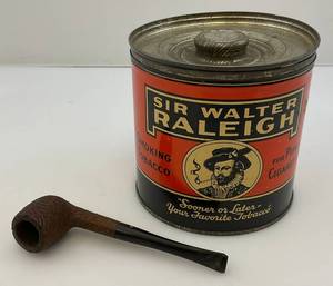 Vintage SIR WALTER RALEIGH Smoking Tobacco Tin  With Lid