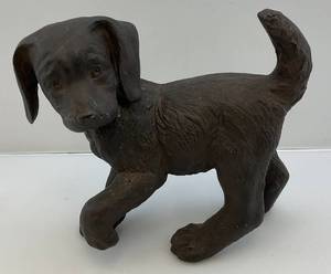 Vintage HEN-FEATHERS  Heavy Dog Garden Statue Or Door Stop