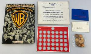 Vintage Warners Brothers Story Book & Bronze Collectors Set Of Franklin Mint Coins