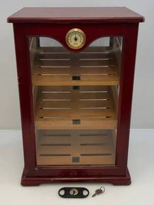 Vintage Countertop Locking Glass Humidor (Very Cool)