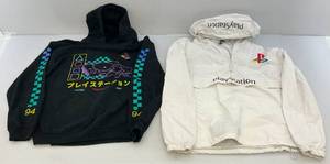 Vintage Playstation Slip Over White Hoodie Jacket Sixe (SMALL) & 1994 Playstation Hoodie Size (MED) (Missing Draw String On Hood)