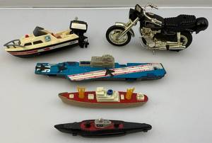 Vintage Misc. Toys Including  Tootsie Toy Boats, Windup Boat & More