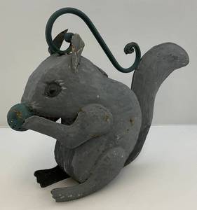 Vintage Metal Squirrel Bird House