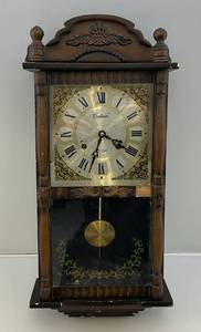 Vintage Centurion 35 Day Key Wind Clock With Key (NEEDS MINOR PERPAIR TO WOOD)