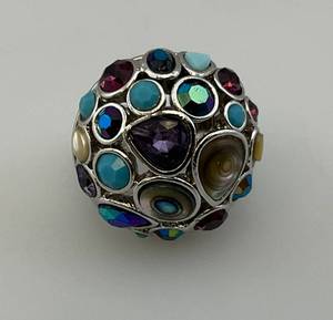 Multi Colored Ring By Lia Sophia With Turquoise & Abalone Size 7 14
