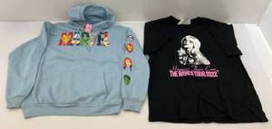 Vintage MARVEL Light Blue Hoodie With Tag Size Med & 2022 Billie Eilish Tour Shirt With Tag Size Large