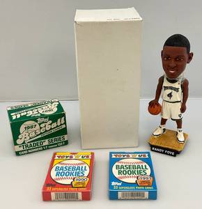 1990-91 TOYS-R-US Topps Baseball Rookies 33 Supergloss Complete Sets (Factory Sealed) &amp Randy Foye Bobblehead