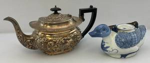 Two Vintage Ornate Teapots