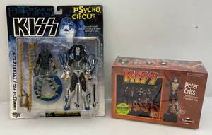 Vintage KISS Psycho Circus Ace Frehley Action Figure & Peter Chris Destroyer Model Kit Both (NIB)