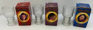 Vintage LORD OF THE RINGS Fellowship Of The Ring Glass Goblets With Light Up Base (NIB)