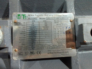 lot 3 image: NEW Tech Top 100 HP 3 Phase Motor