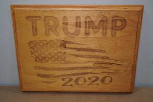 lot 96 image: Trump 2020 Wood Wall Hanging