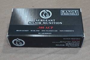 lot 202 image: 50 Sergeant Major Munition .380 ACP 95 Gr FMJ Ammo