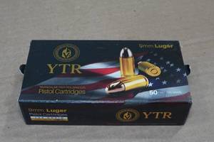 lot 210 image: 50 YTR 9mm Luger 124 Gr FMJ Ammo