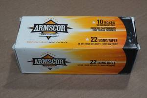 lot 221 image: 500 Armscor .22 LR 36 Gr HP Ammo