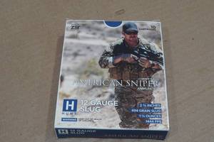 lot 230 image: 10 Hunt American Sniper 12 Gauge 2-34 494 Gr Slugs