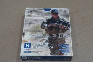 lot 232 image: 10 Hunt American Sniper 12 Gauge 2-34 00 Buckshot Shotshells