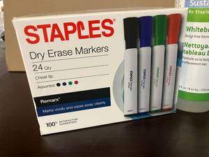Dry Erase Markers and Board Cleaner